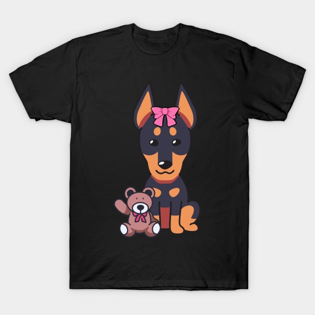 Cute alsatian holds a teddy bear T-Shirt by Pet Station